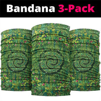 Polynesia Mother Nature Neck Gaiter Glowing Heart Spiral Tropical Vine Floral