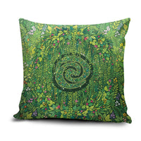 Polynesia Mother Nature Pillow Cover Glowing Heart Spiral Tropical Vine Floral