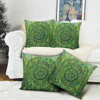 Polynesia Mother Nature Pillow Cover Glowing Heart Spiral Tropical Vine Floral