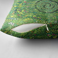 Polynesia Mother Nature Pillow Cover Glowing Heart Spiral Tropical Vine Floral