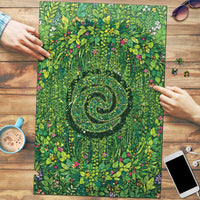 Polynesia Mother Nature Puzzle Glowing Heart Spiral Tropical Vine Floral