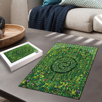 Polynesia Mother Nature Puzzle Glowing Heart Spiral Tropical Vine Floral