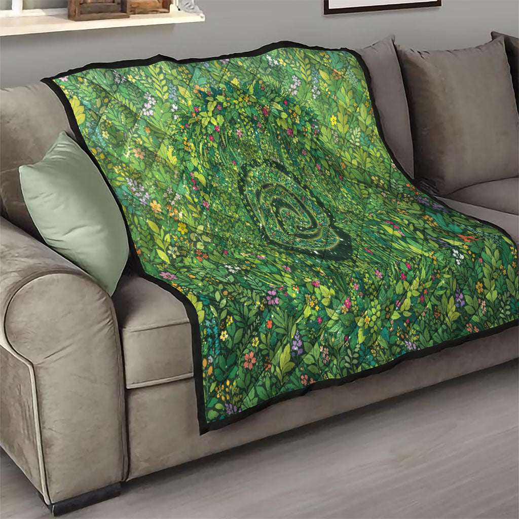 Polynesia Mother Nature Quilt Glowing Heart Spiral Tropical Vine Floral