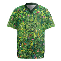 Polynesia Mother Nature Rugby Jersey Glowing Heart Spiral Tropical Vine Floral