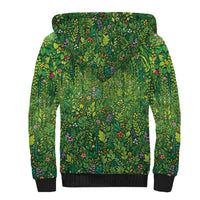 Polynesia Mother Nature Sherpa Hoodie Glowing Heart Spiral Tropical Vine Floral