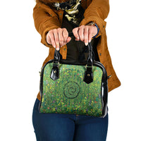 Polynesia Mother Nature Shoulder Handbag Glowing Heart Spiral Tropical Vine Floral
