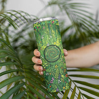 Polynesia Mother Nature Skinny Tumbler Glowing Heart Spiral Tropical Vine Floral
