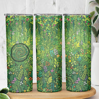 Polynesia Mother Nature Skinny Tumbler Glowing Heart Spiral Tropical Vine Floral