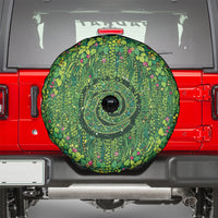 Polynesia Mother Nature Spare Tire Cover Glowing Heart Spiral Tropical Vine Floral