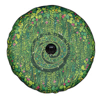Polynesia Mother Nature Spare Tire Cover Glowing Heart Spiral Tropical Vine Floral