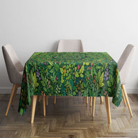 Polynesia Mother Nature Tablecloth Glowing Heart Spiral Tropical Vine Floral