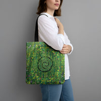 Polynesia Mother Nature Tote Bag Glowing Heart Spiral Tropical Vine Floral