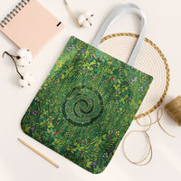 Polynesia Mother Nature Tote Bag Glowing Heart Spiral Tropical Vine Floral