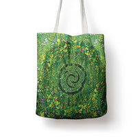 Polynesia Mother Nature Tote Bag Glowing Heart Spiral Tropical Vine Floral