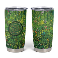Polynesia Mother Nature Tumbler Cup Glowing Heart Spiral Tropical Vine Floral