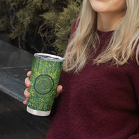 Polynesia Mother Nature Tumbler Cup Glowing Heart Spiral Tropical Vine Floral