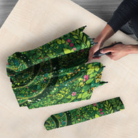 Polynesia Mother Nature Umbrella Glowing Heart Spiral Tropical Vine Floral