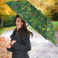Polynesia Mother Nature Umbrella Glowing Heart Spiral Tropical Vine Floral