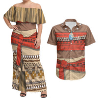 Polynesia Ocean Princess Inspired Cosplay Costume Couples Matching Off Shoulder Maxi Dress and Hawaiian Shirt