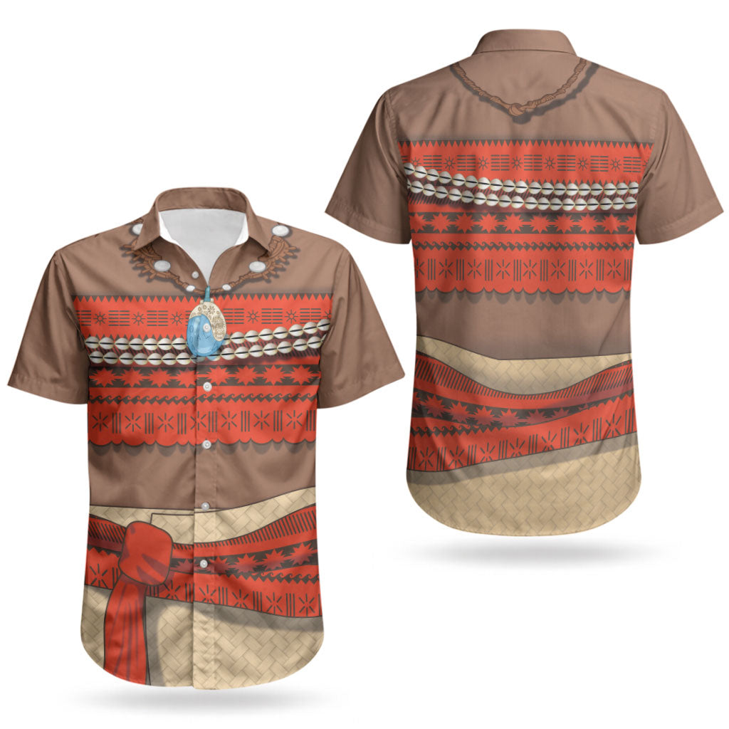 Polynesia Ocean Princess Inspired Cosplay Costume Couples Matching Off Shoulder Short Dress and Hawaiian Shirt