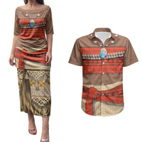 Polynesia Ocean Princess Inspired Cosplay Costume Couples Matching Puletasi and Hawaiian Shirt