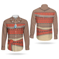 Polynesia Ocean Princess Inspired Cosplay Costume Couples Matching Summer Maxi Dress and Long Sleeve Button Shirt