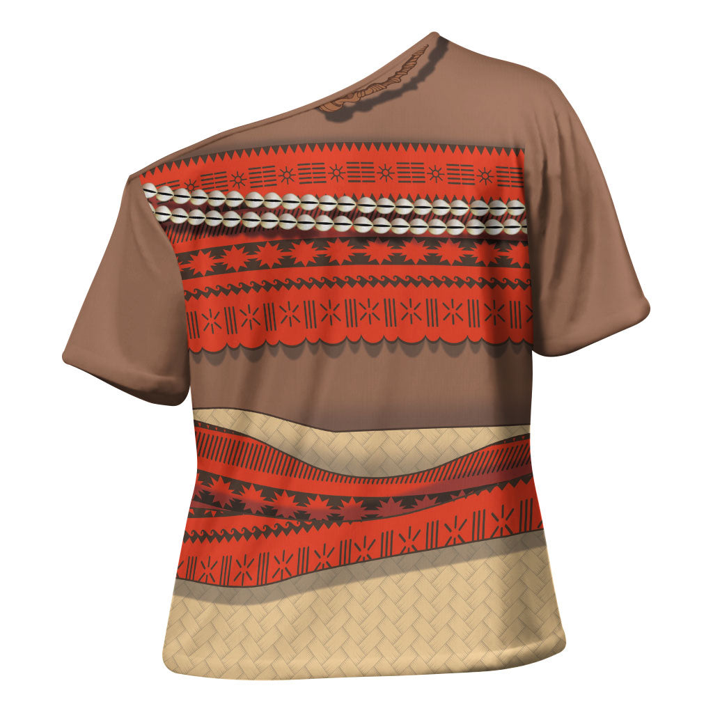 Polynesia Ocean Princess Inspired Cosplay Costume Cross Shoulder Shirt