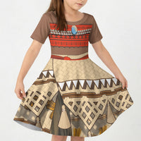 Polynesia Ocean Princess Inspired Cosplay Costume Kid Short Sleeve Dress