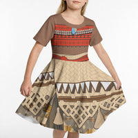 Polynesia Ocean Princess Inspired Cosplay Costume Kid Short Sleeve Dress