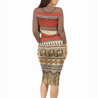 Polynesia Ocean Princess Inspired Cosplay Costume Long Sleeve Bodycon Dress