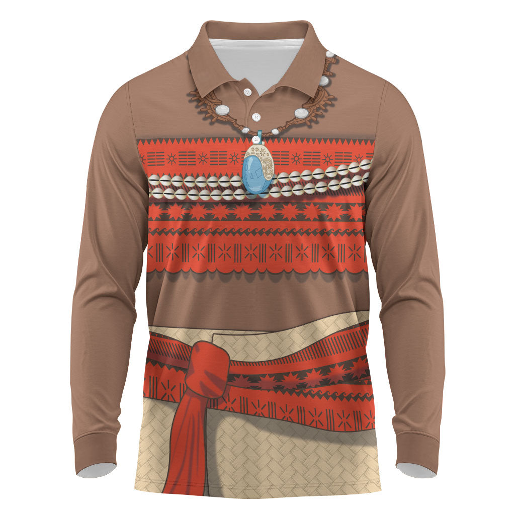 Polynesia Ocean Princess Inspired Cosplay Costume Long Sleeve Polo Shirt