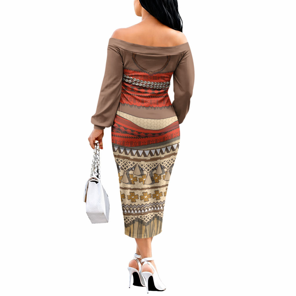 Polynesia Ocean Princess Inspired Cosplay Costume Off The Shoulder Long Sleeve Dress