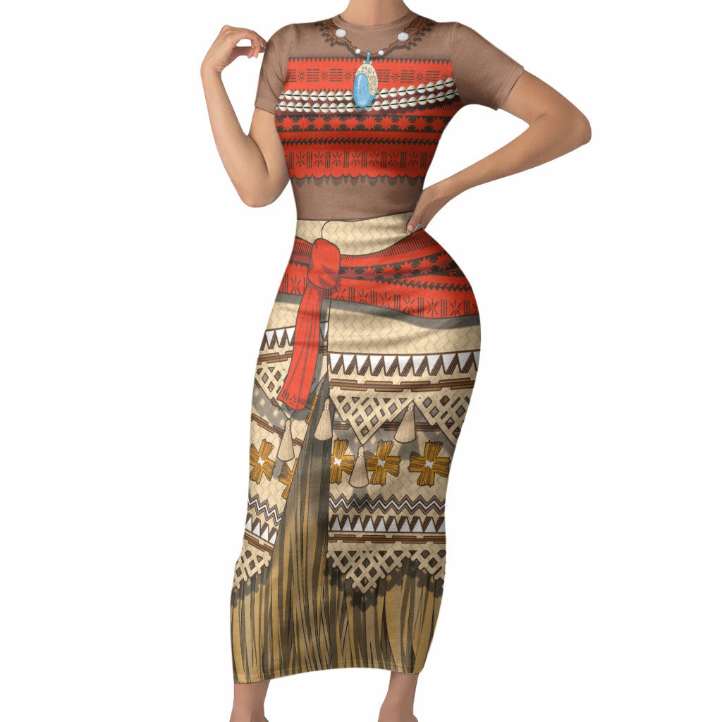 Polynesia Ocean Princess Inspired Cosplay Costume Short Sleeve Bodycon Dress