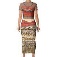 Polynesia Ocean Princess Inspired Cosplay Costume Short Sleeve Bodycon Dress