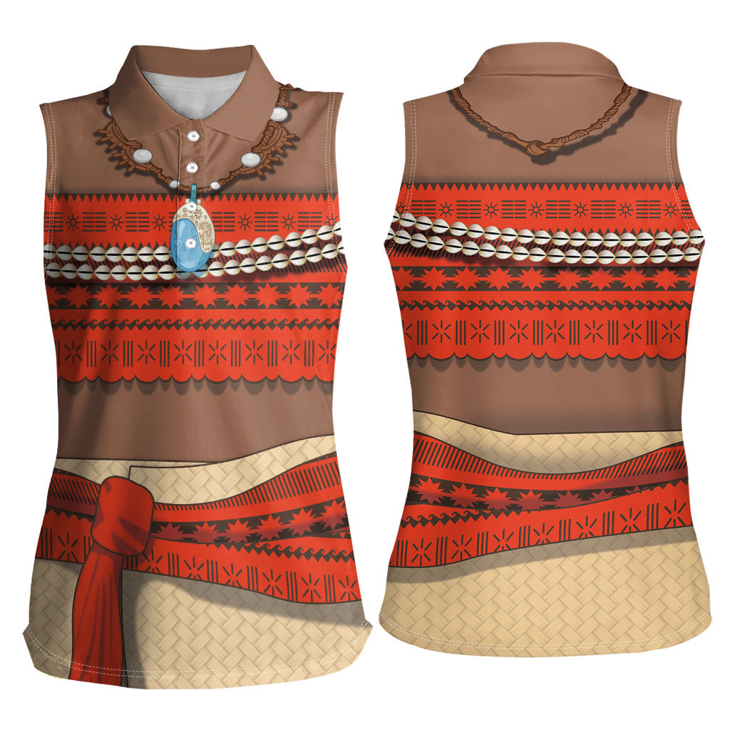 Polynesia Ocean Princess Inspired Cosplay Costume Women Sleeveless Polo Shirt