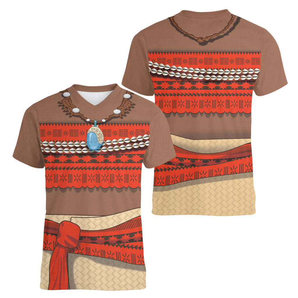 Polynesia Ocean Princess Inspired Cosplay Costume Women V-Neck T-Shirt