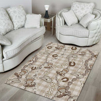 Hawaii Palaka Cowboy Area Rug Shell Maile Lei With Western Patterns - Polynesian Pride