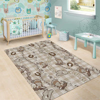 Hawaii Palaka Cowboy Area Rug Shell Maile Lei With Western Patterns - Polynesian Pride