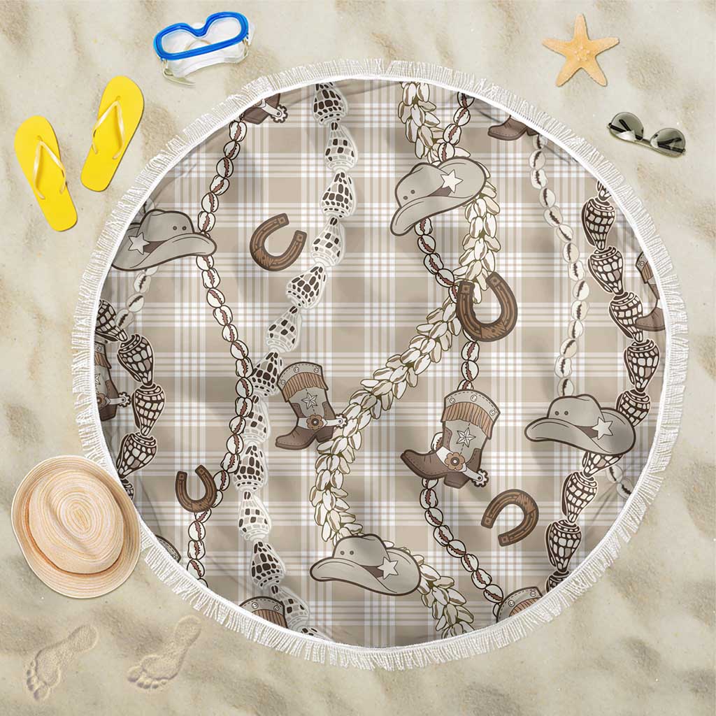 Hawaii Palaka Cowboy Beach Blanket Shell Maile Lei With Western Patterns - Polynesian Pride