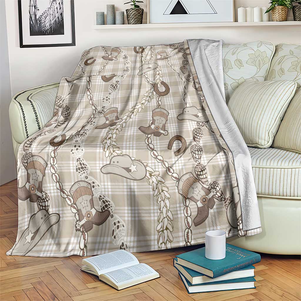 Hawaii Palaka Cowboy Blanket Shell Maile Lei With Western Patterns - Polynesian Pride