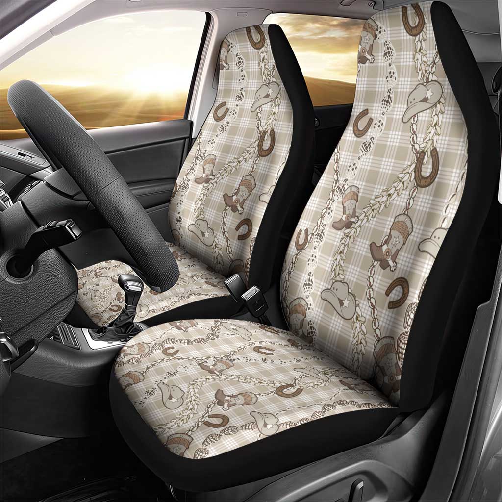 Hawaii Palaka Cowboy Car Seat Cover Shell Maile Lei With Western Patterns - Polynesian Pride