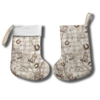 Hawaii Palaka Cowboy Christmas Stocking Shell Maile Lei With Western Patterns - Polynesian Pride