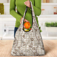 Hawaii Palaka Cowboy Grocery Bag Shell Maile Lei With Western Patterns - Polynesian Pride