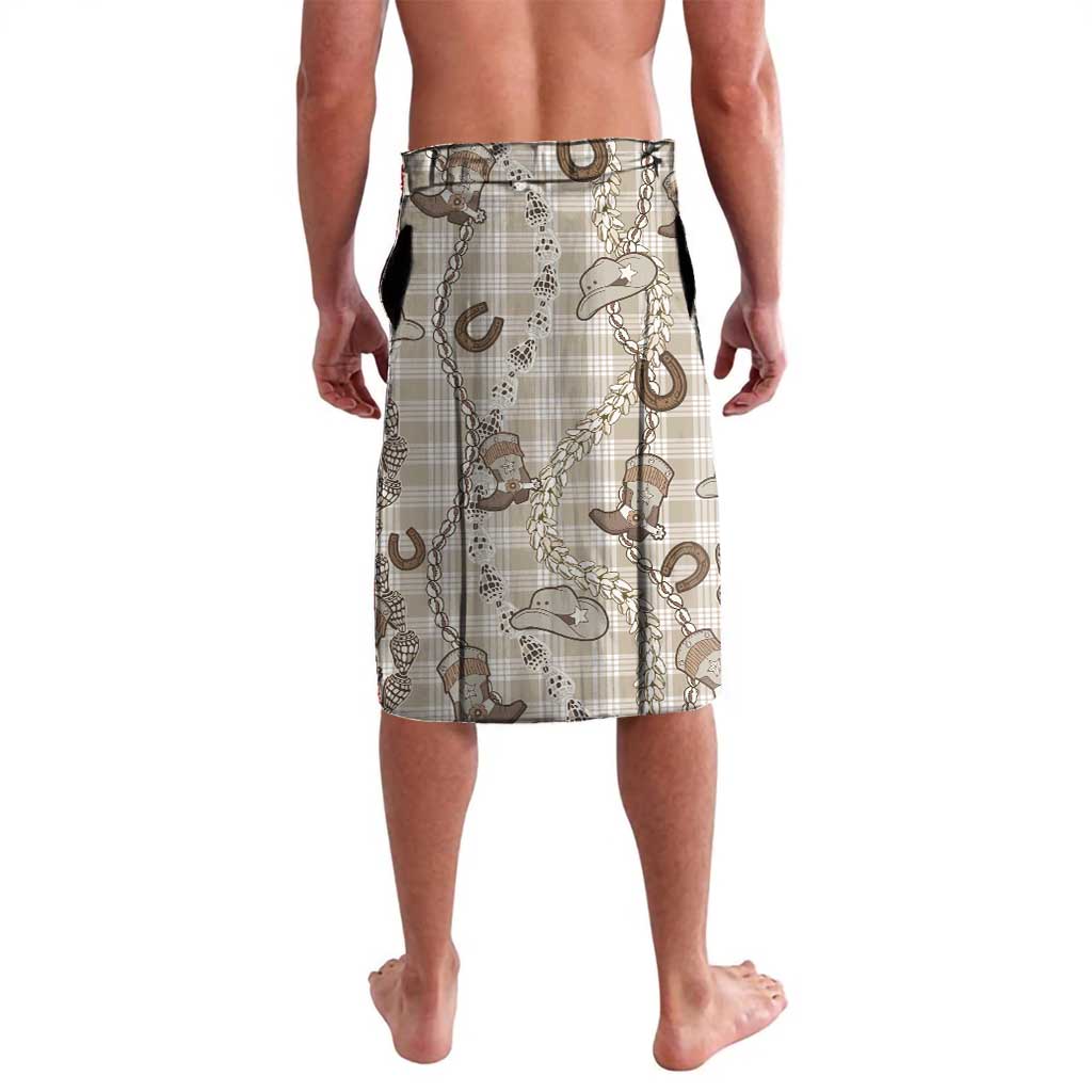 Hawaii Palaka Cowboy Lavalava Shell Maile Lei With Western Patterns - Polynesian Pride