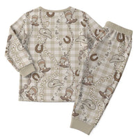Hawaii Palaka Cowboy Christmas Pajama Set Shell Maile Lei With Western Patterns - Polynesian Pride