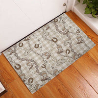 Hawaii Palaka Cowboy Rubber Doormat Shell Maile Lei With Western Patterns - Polynesian Pride