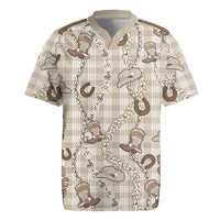 Hawaii Palaka Cowboy Rugby Jersey Shell Maile Lei With Western Patterns - Polynesian Pride