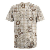 Hawaii Palaka Cowboy Rugby Jersey Shell Maile Lei With Western Patterns - Polynesian Pride