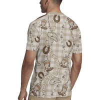 Hawaii Palaka Cowboy Rugby Jersey Shell Maile Lei With Western Patterns - Polynesian Pride