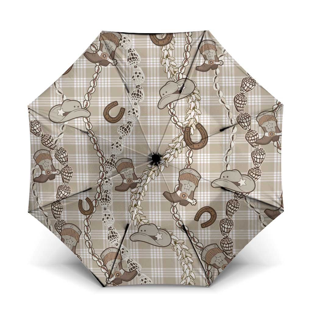 Hawaii Palaka Cowboy Umbrella Shell Maile Lei With Western Patterns - Polynesian Pride